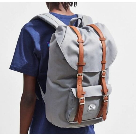 Herschel Other - Herschel Supply Co Little America Backpack Grey Brown Leather 25L 15" Laptop